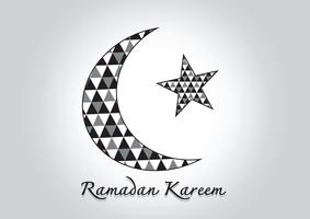 Ramadan Kareem Luna colorata e stella per il mese sacro dei musulmani vettore