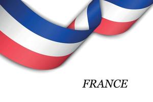 sventolando il nastro o lo striscione con la bandiera della francia