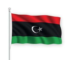 3d sventola bandiera libia isolato su sfondo bianco. vettore