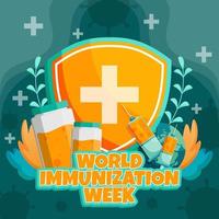 sfondo della settimana mondiale dell'immunizzazione vettore