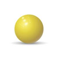 sfera gialla lucida 3d gialla realistica isolata su bianco vettore