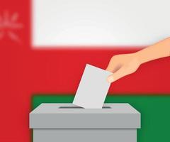 sfondo della bandiera delle elezioni dell'oman. modello per il tuo design vettore