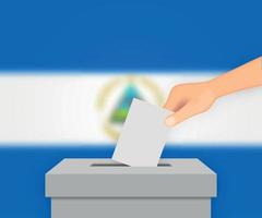 sfondo della bandiera delle elezioni del nicaragua. modello per il tuo design vettore