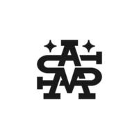 logo del monogramma della lettera sma, buono per il logo dell'abbigliamento da strada alla moda. vettore