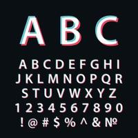alfabeto glitch vettoriale. carattere moderno dei social media
