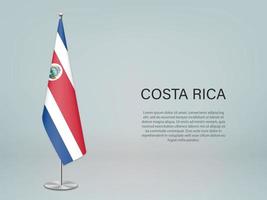 bandiera della costa rica appesa sul supporto. modello per banner di conferenza vettore