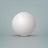 sfera bianca lucida 3d realistica isolata su sfondo bianco vettore