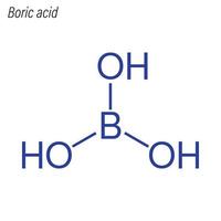 formula scheletrica vettoriale dell'acido borico. chimico antimicrobico mo