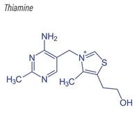 formula scheletrica vettoriale della tiamina. molecola chimica del farmaco.