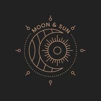 logo elegante sole e luna vettore