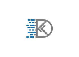 design del logo della lettera dk con modello di icona vettoriale moderno creativo