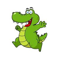 vettore premium del personaggio dei cartoni animati del coccodrillo felice