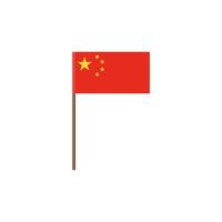 Bandiera isolata della Cina su fondo bianco vettore