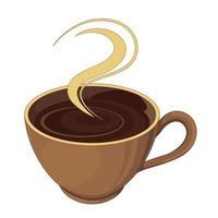 disegno vettoriale di bevanda di caffè affumicato caldo