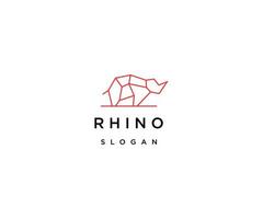 modello di progettazione dell'icona del logo di rinoceronte vettore