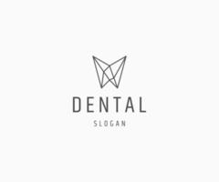 vettore del modello di progettazione dell'icona del logo dell'arte della linea dentale
