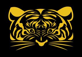 logo faccia oro tigre vettore