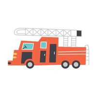 camion dei pompieri di trasporto del fumetto di vettore