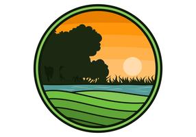 Cerchio di fattoria logo illustrazione vettoriale