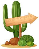 La freccia firma dentro il giardino del cactus vettore
