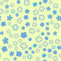 vettore seamles modello piccoli fiori blu su sfondo giallo