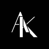 modello di progettazione del logo lettera ak. lettera ak per identità aziendale o di marca vettore