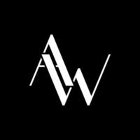 modello di progettazione del logo lettera aw. lettera w per identità aziendale o di marca vettore