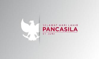 illustrazione indonesiana del giorno della pancasila di festa. vettore