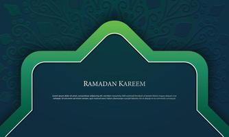 grafica vettoriale del ramadan kareem con sfondo verde. adatto per biglietti di auguri, sfondi e altro.