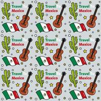 viaggio in messico doodle seamless pattern vector design