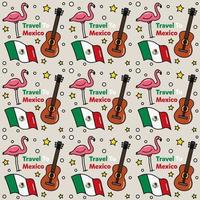 viaggio in messico doodle seamless pattern vector design