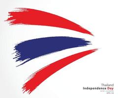 bandiera della thailandia. bandiera in stile sgangherato. giorno dell'indipendenza thailandese. illustrazione vettoriale eps.