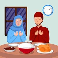 concetto iftar del mese di ramadhan vettore