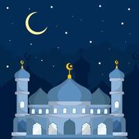 sfondo piatto del mese del ramadan vettore