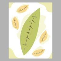 arte murale botanica. l'arte di disegnare foglie con forme astratte. design d'arte vegetale per stampa, copertina, carta da parati. illustrazione vettoriale