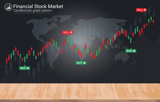 I modelli di candelieri sono uno stile di grafico finanziario. vettore