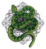 disegno e schizzo della mano del serpente di arte del tatuaggio