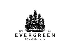 ispirazione per il design del logo evergreen vettore