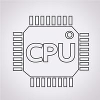 Segno simbolo icona CPU vettore