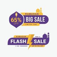 promozione dell'offerta speciale del distintivo dell'autoadesivo dell'etichetta di vendita di grande ramadan vettore