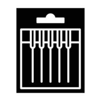 icona del glifo del pacchetto di aghi vettore