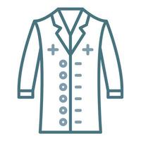 icona a due colori della linea del cappotto del medico vettore