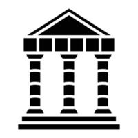 icona del glifo del tempio greco vettore