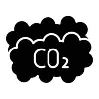 icona del glifo di anidride carbonica vettore