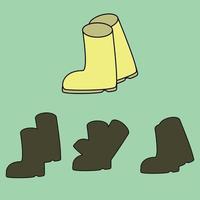 enigma delle scarpe d'ombra. illustrazione vettoriale per bambini