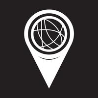 Icona di rete sociale globale del puntatore della mappa vettore