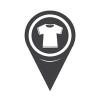 Icona della maglietta puntatore della mappa vettore