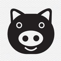 Segno di simbolo dell&#39;icona di maiale vettore