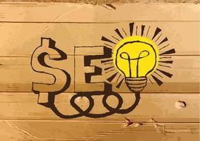 Seo Idea SEO Search Engine Optimization sull&#39;illustrazione di struttura del cartone vettore