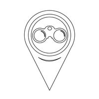 Icona binoculare puntatore della mappa vettore
